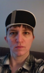 Picture demonstrating size of bill on Headsweats' Spin cap.