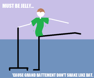 Must be jelly, because grand battement don't shake like dat.