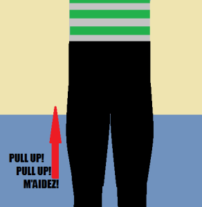 Pull these muscles up.  Then pull them up some more.  Then a little more.  Then unlock your knees, and you're good to go.