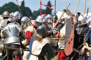Melee combat at Tewkesbury Festival, 2009.